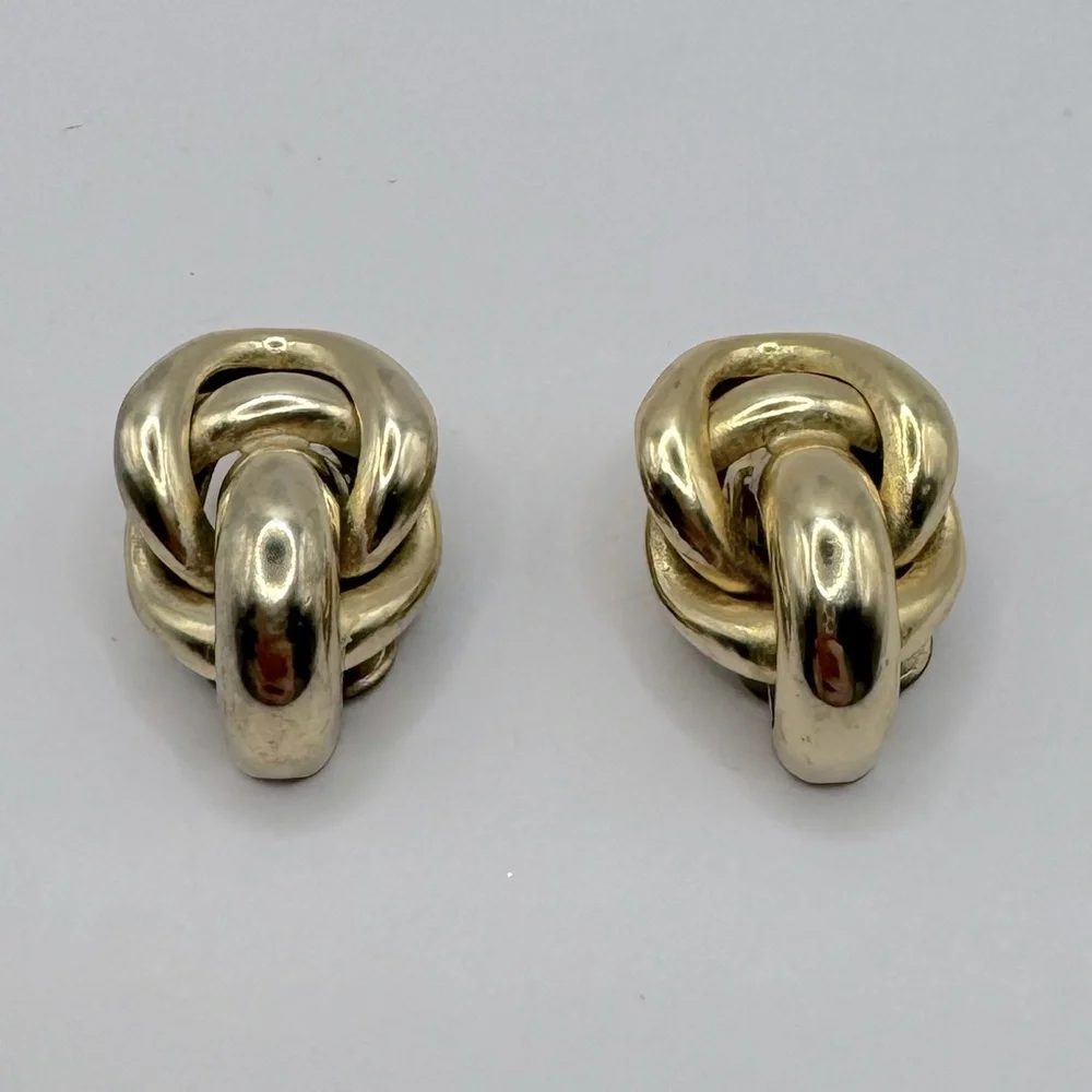 MARINO Vintage Gold-Tone Chain Link Clip-On Earrings